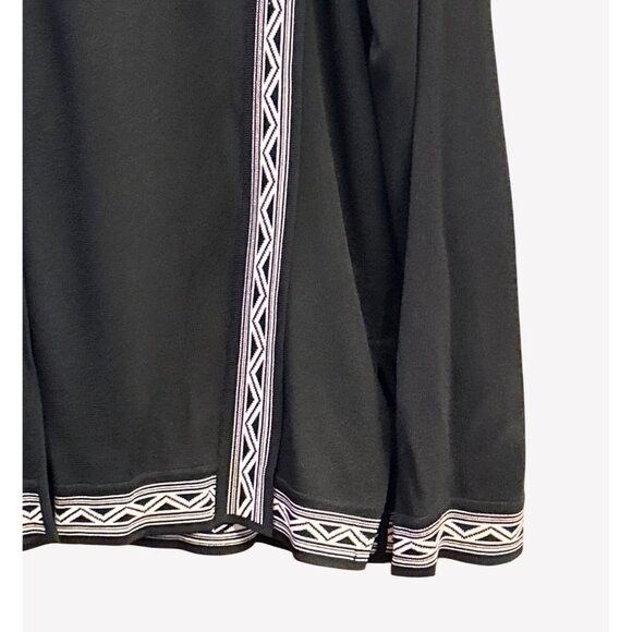 Vintage Misook Black Pink Geometric Trim Button Petite Cardigan SZ M Minimalist - Picture 2 of 6